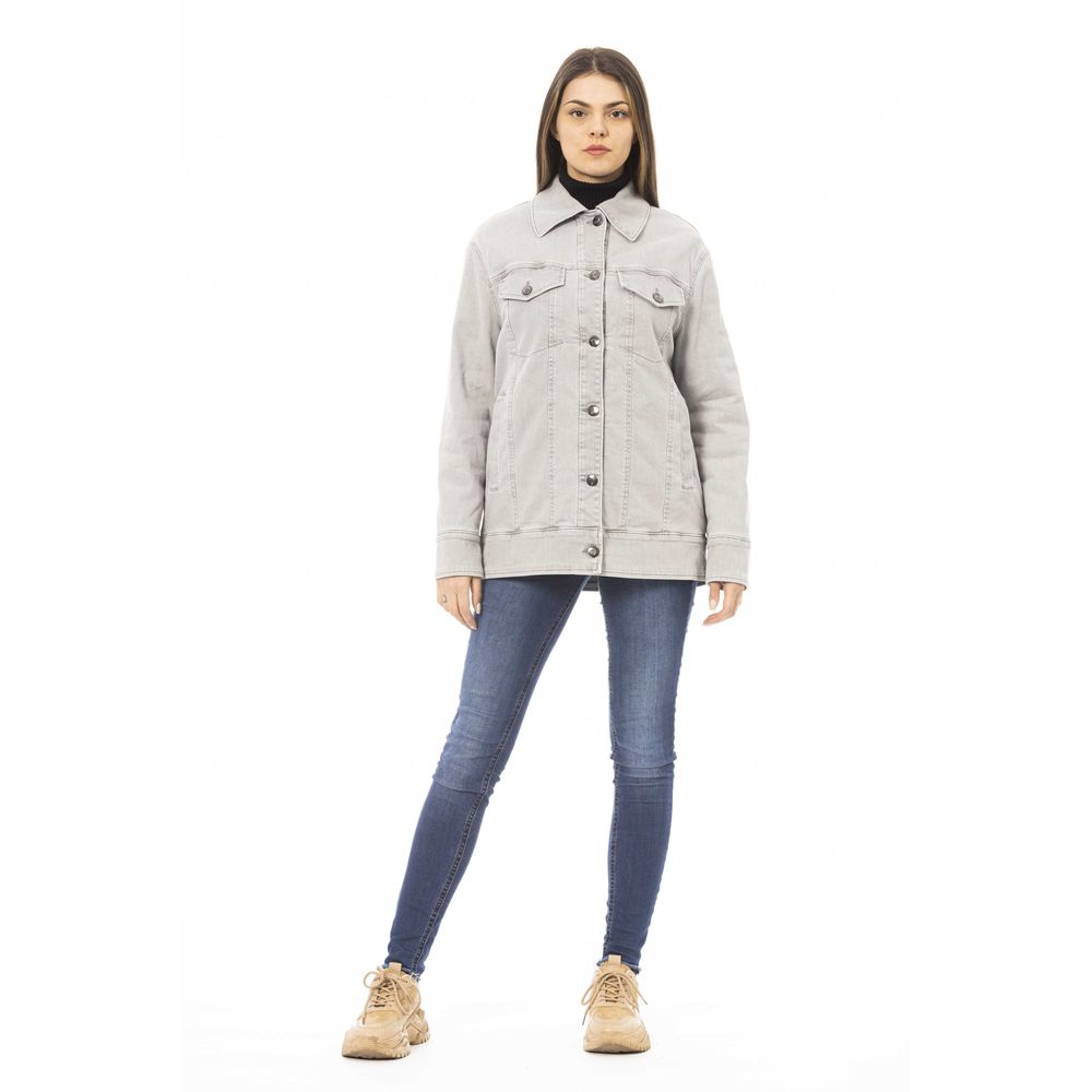 Jacob Cohen Gray Cotton Women Jacket - Ginchy
