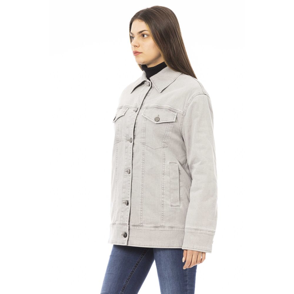 Jacob Cohen Gray Cotton Women Jacket - Ginchy