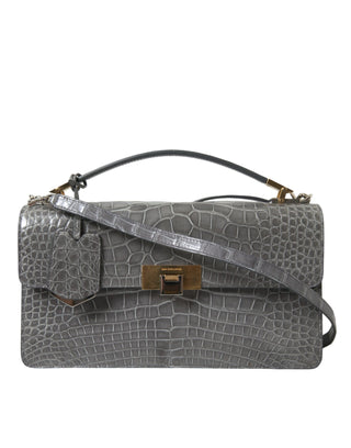 Balenciaga Gray Exotic Leather Medium Shoulder Hand Purse Bag - Ginchy