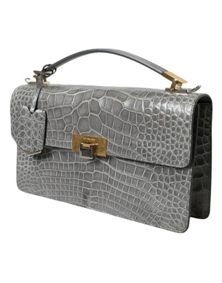 Balenciaga Gray Exotic Leather Medium Shoulder Hand Purse Bag - Ginchy