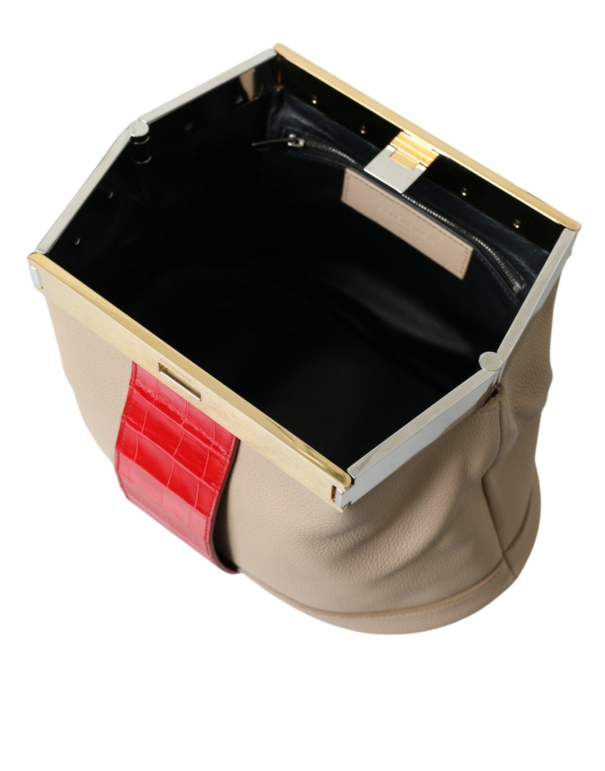 Balenciaga Beige Red Two Tone Exotic Leather Pouch Bag - Ginchy