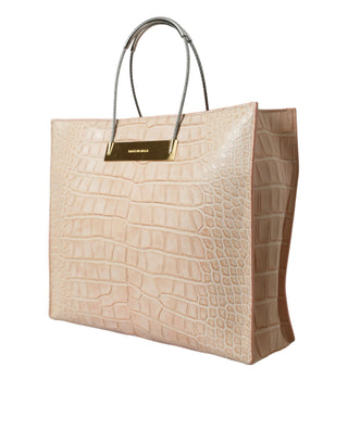 Balenciaga Pink Exotic Leather Embossed Cable Handle Shopper Tote Bag - Ginchy