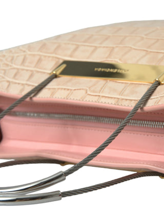 Balenciaga Pink Exotic Leather Embossed Cable Handle Shopper Tote Bag - Ginchy