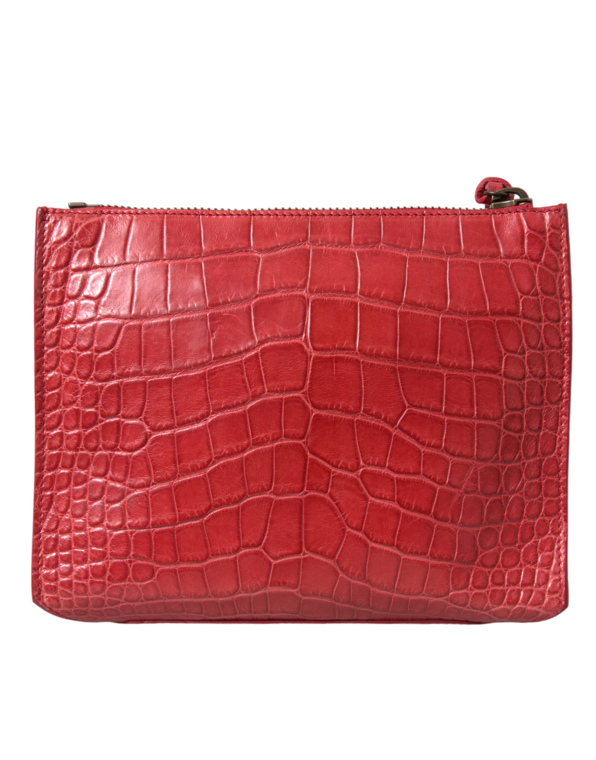 Balenciaga Red Exotic Skin Leather Classic Pouch Purse Wristlet Bag - Ginchy