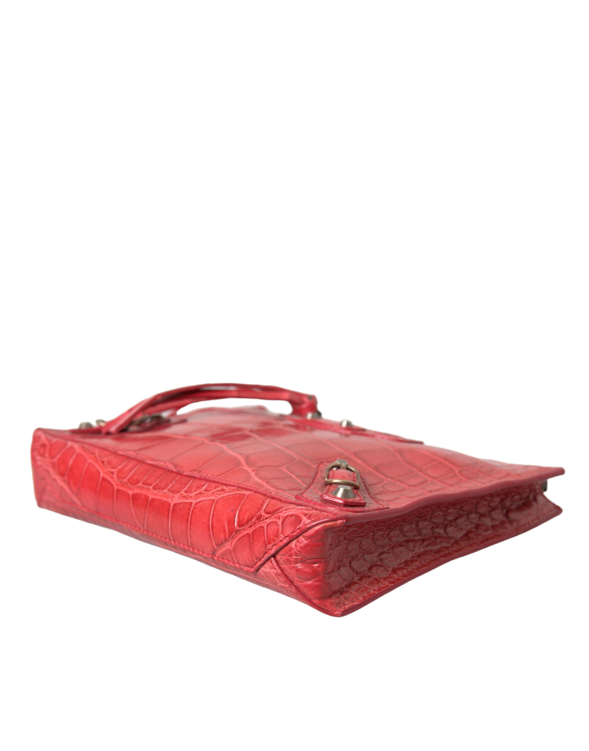 Balenciaga Red Exotic Skin Leather Classic Pouch Purse Wristlet Bag - Ginchy