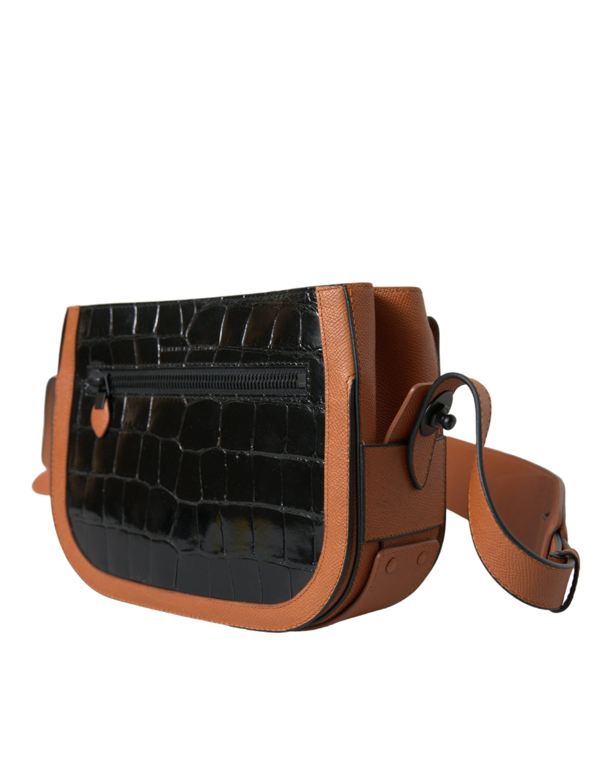 Balenciaga Black Brown Exotic Skin Leather Shoulder Camera Purse Bag - Ginchy