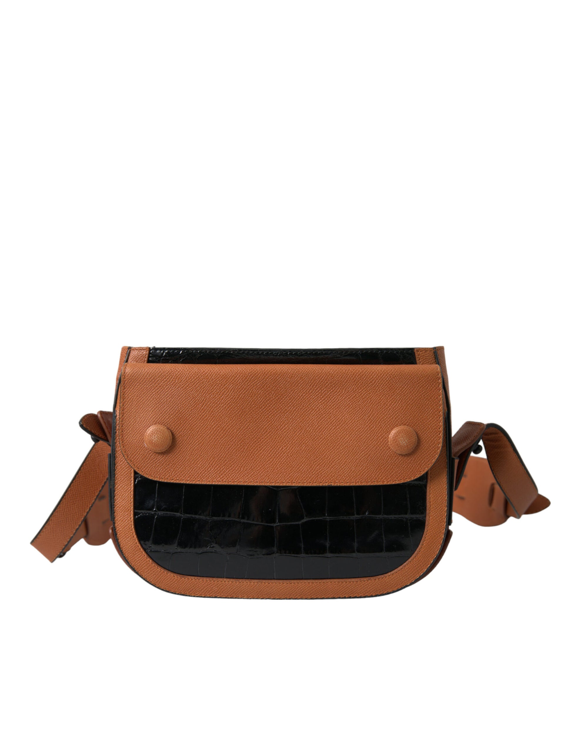 Balenciaga Black Brown Exotic Skin Leather Shoulder Camera Purse Bag - Ginchy