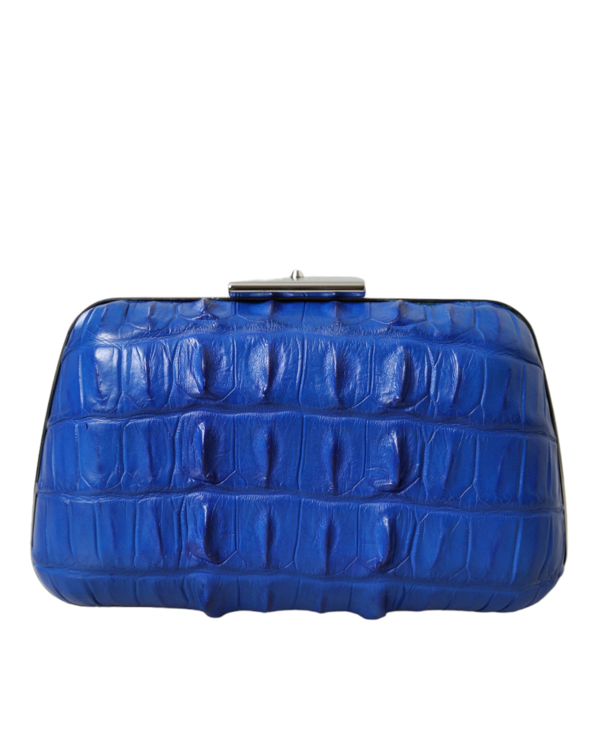 Balenciaga Blue Exotic Skin Leather Shoulder Crossbody Box Clutch Bag - Ginchy