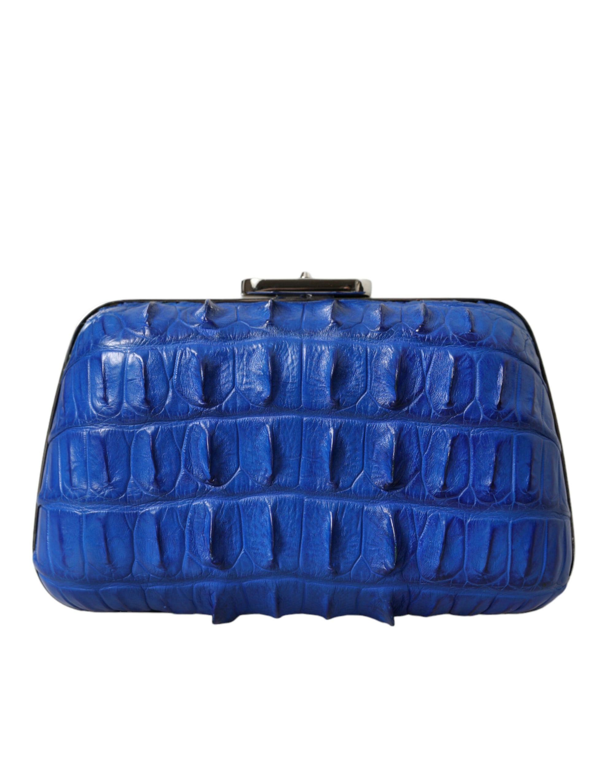 Balenciaga Blue Exotic Skin Leather Shoulder Crossbody Box Clutch Bag - Ginchy