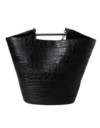 Balenciaga Black Exotic Skin Leather Maxi Bucket Tote Purse Bag - Ginchy