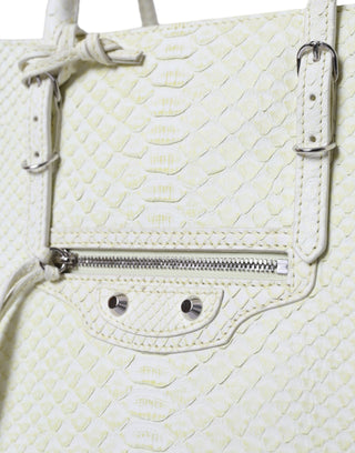 Balenciaga White Yellow Exotic Skin Leather Shopping Tote PAPIER Bag - Ginchy
