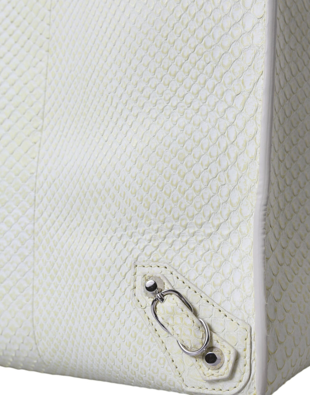 Balenciaga White Yellow Exotic Skin Leather Shopping Tote PAPIER Bag - Ginchy