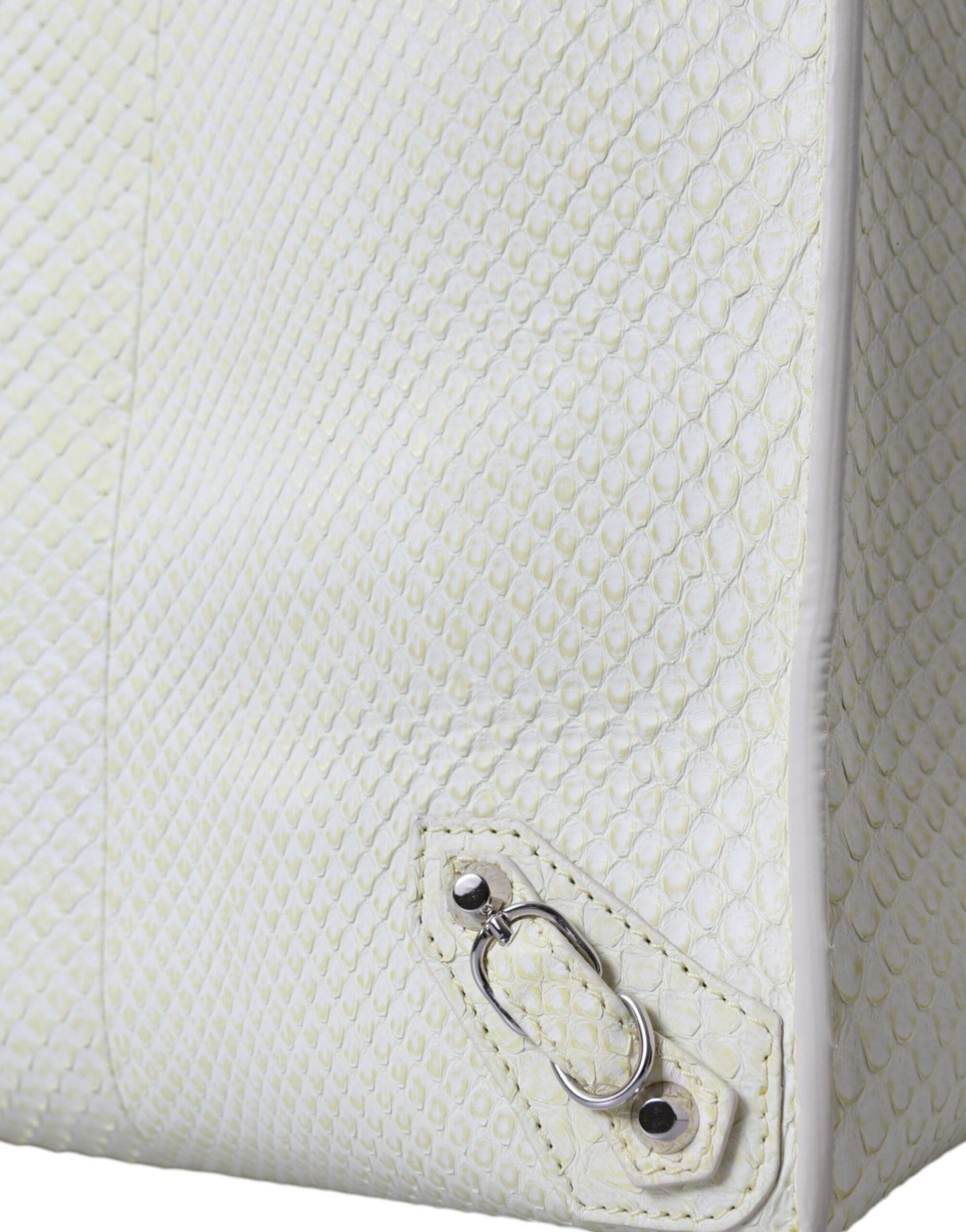 Balenciaga White Yellow Exotic Skin Leather Shopping Tote PAPIER Bag - Ginchy