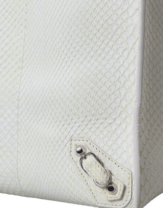 Balenciaga White Yellow Exotic Skin Leather Shopping Tote PAPIER Bag - Ginchy