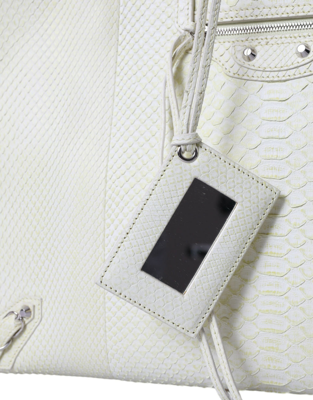 Balenciaga White Yellow Exotic Skin Leather Shopping Tote PAPIER Bag - Ginchy