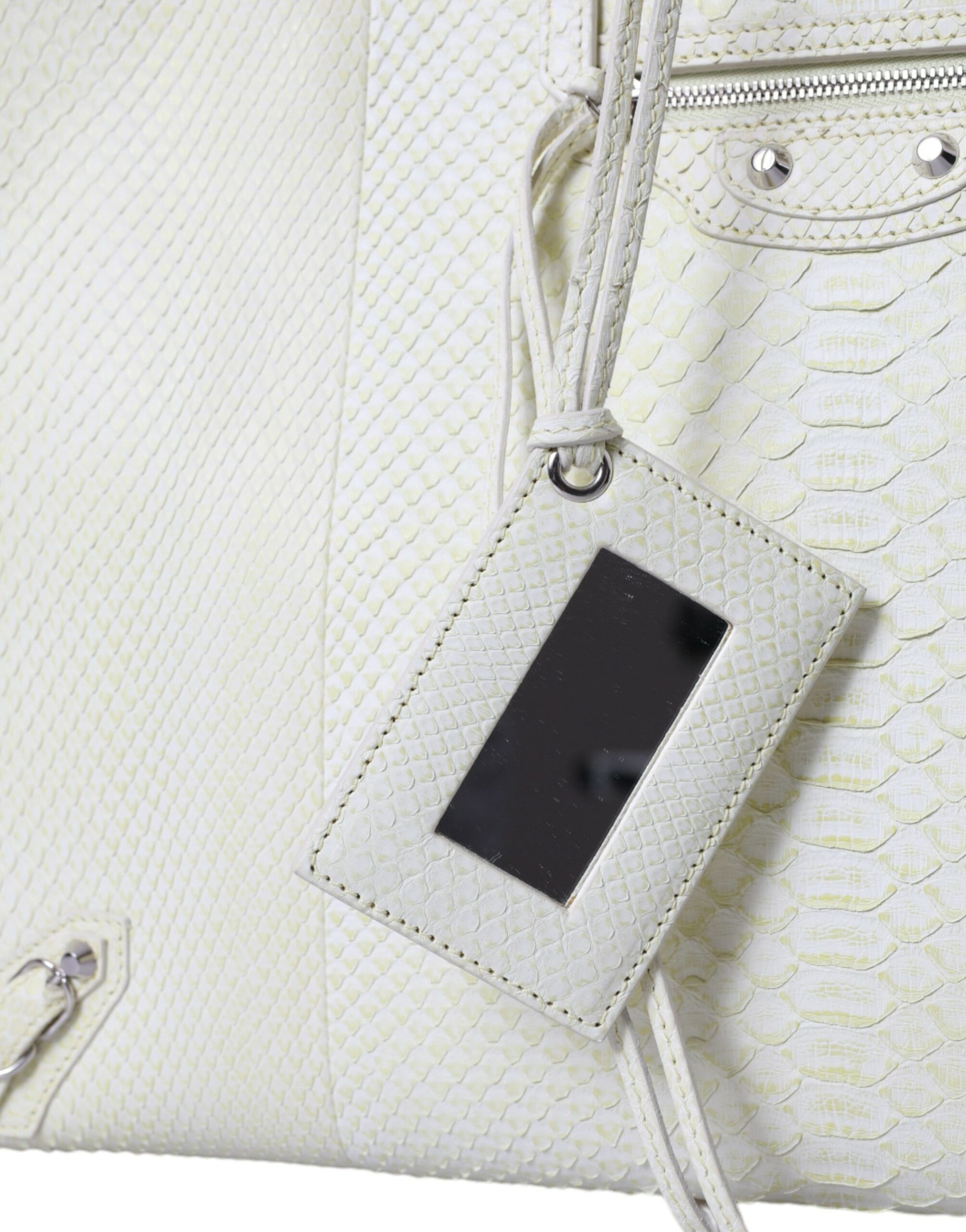 Balenciaga White Yellow Exotic Skin Leather Shopping Tote PAPIER Bag - Ginchy