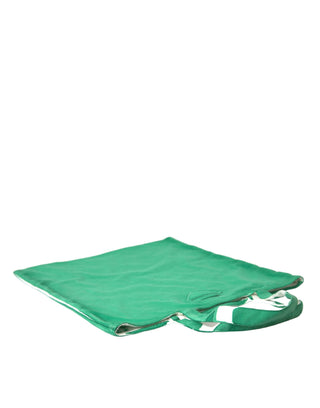 Prada Green Jersey Fabric Logo Shoulder Shopping Tote Shopping Bag - Ginchy
