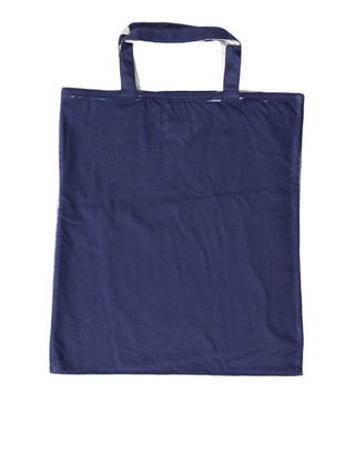 Prada Blue Jersey Fabric Logo Shoulder Shopping Tote Shopping Bag - Ginchy