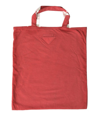 Prada Red Jersey Fabric Logo Shoulder Shopping Tote Bag - Ginchy