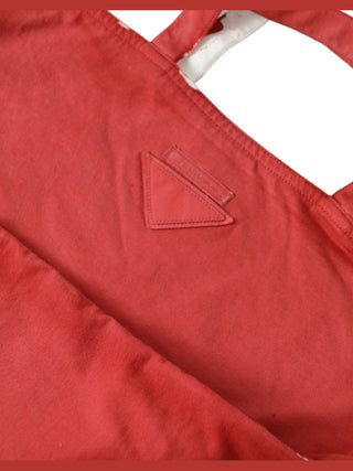 Prada Red Jersey Fabric Logo Shoulder Shopping Tote Bag - Ginchy