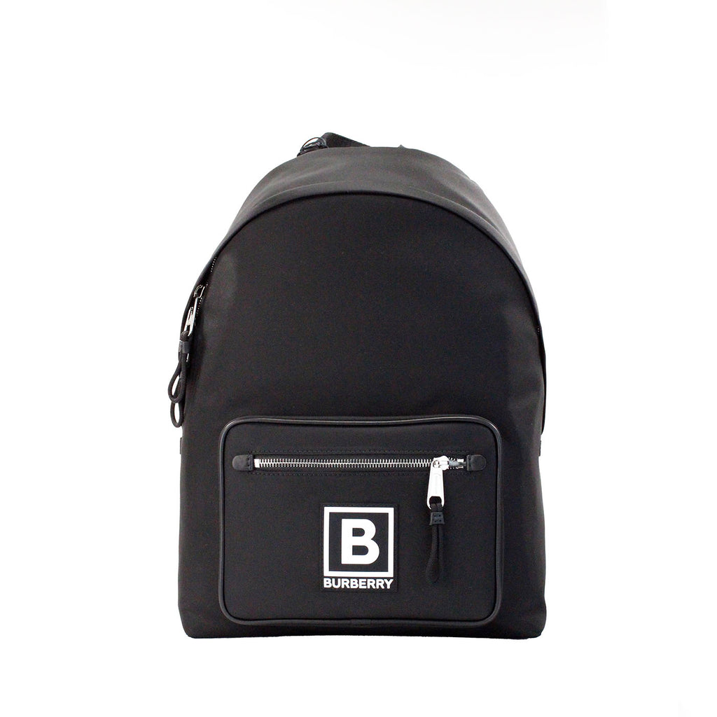 Burberry Abbeydale Branded Stamp Black Nylon Backpack Shoulder Bookbag - Ginchy
