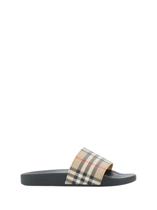 Burberry Brown Rubber Slides Sandals - Ginchy