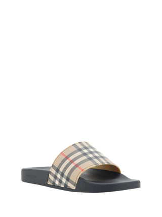 Burberry Brown Rubber Slides Sandals - Ginchy