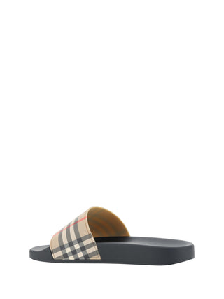 Burberry Brown Rubber Slides Sandals - Ginchy