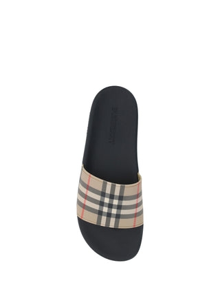 Burberry Brown Rubber Slides Sandals - Ginchy