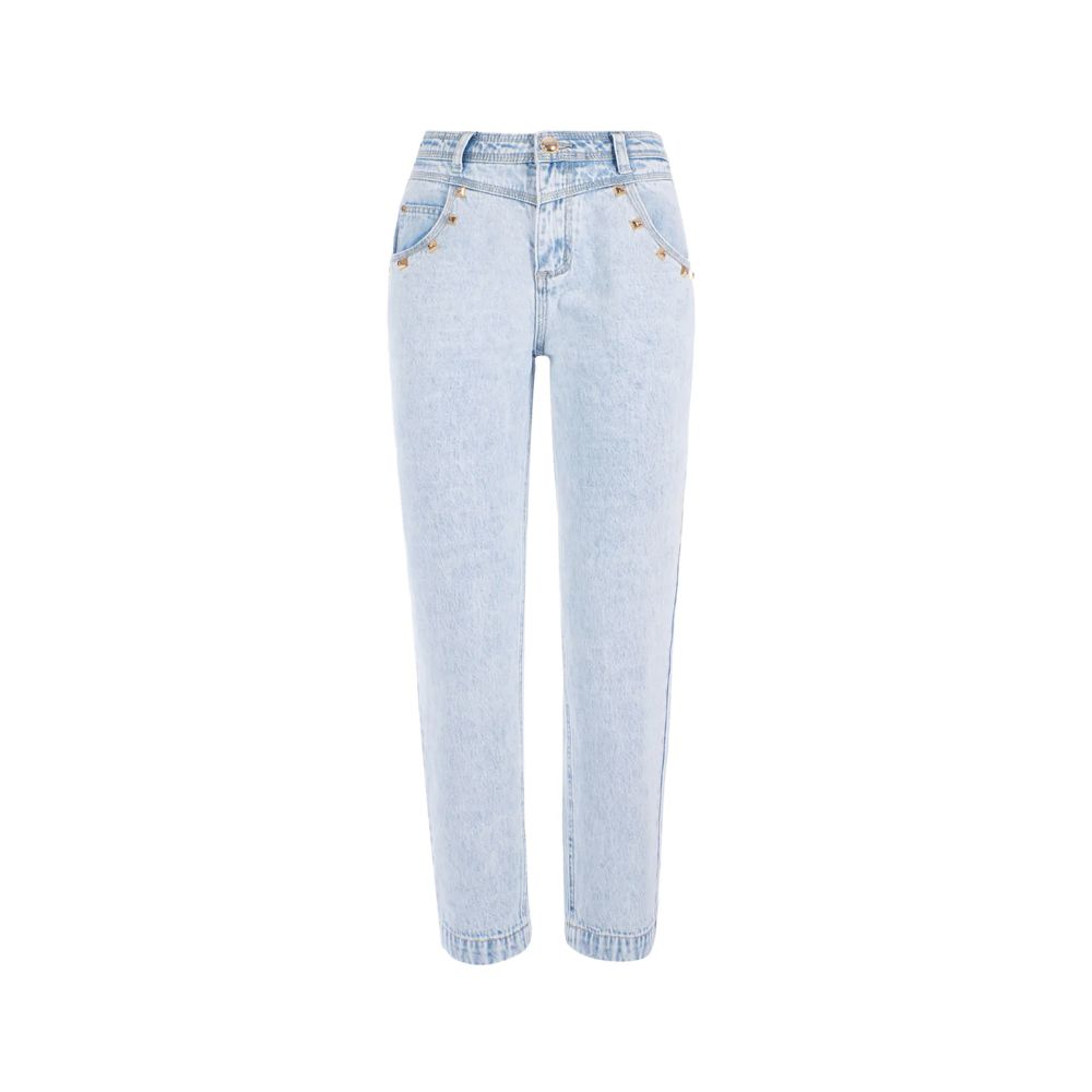 Yes Zee Blue Cotton Women's High-Waisted Jean - Ginchy