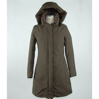Emilio Romanelli Elegant Brown Polygon Jacket with Hood - Ginchy