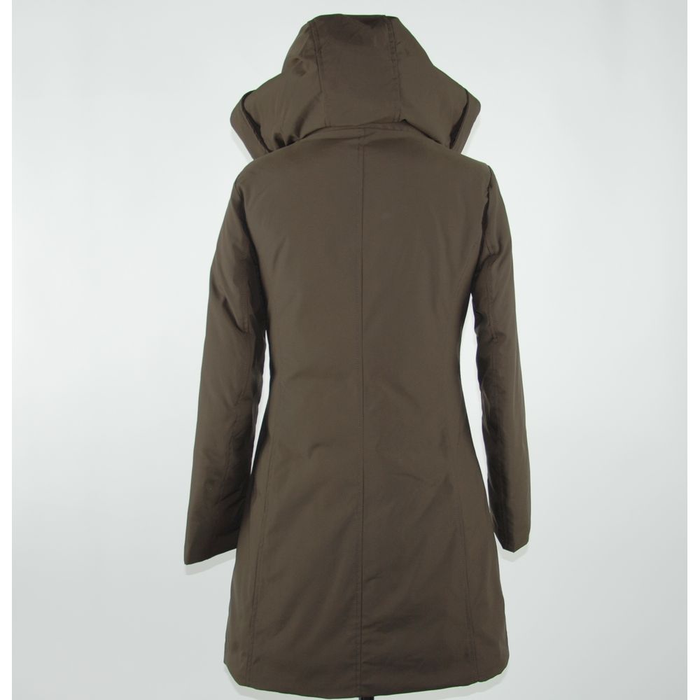 Emilio Romanelli Elegant Brown Polygon Jacket with Hood - Ginchy