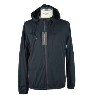 Emilio Romanelli Sleek Hooded Full Zip Jacket in Black - Ginchy