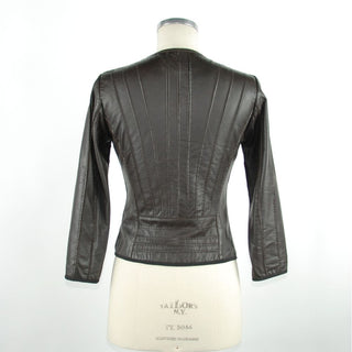 Emilio Romanelli Black Leather Women Jacket - Ginchy