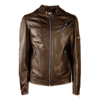 Emilio Romanelli Brown Leather Jacket - Ginchy