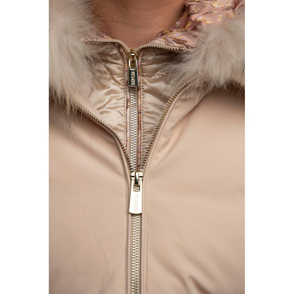 Yes Zee Beige Polyamide Women's Jacket - Ginchy