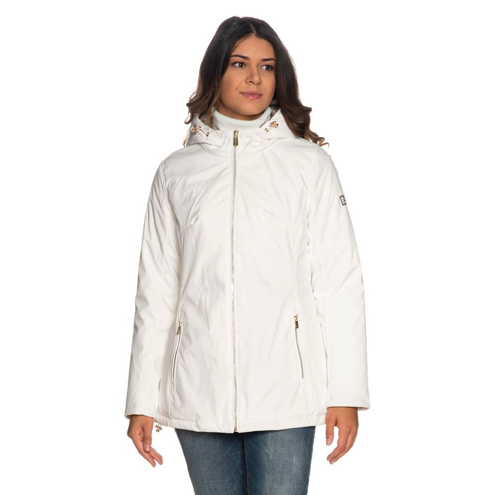 Yes Zee White Polyester Women's Jacket - Ginchy