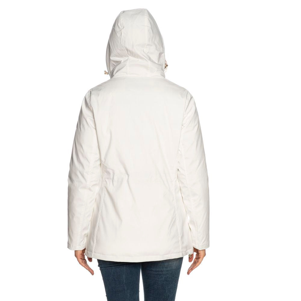 Yes Zee White Polyester Women's Jacket - Ginchy