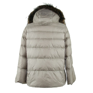 Emilio Romanelli Elegant Gray Polyamide Fur-Trimmed Coat - Ginchy