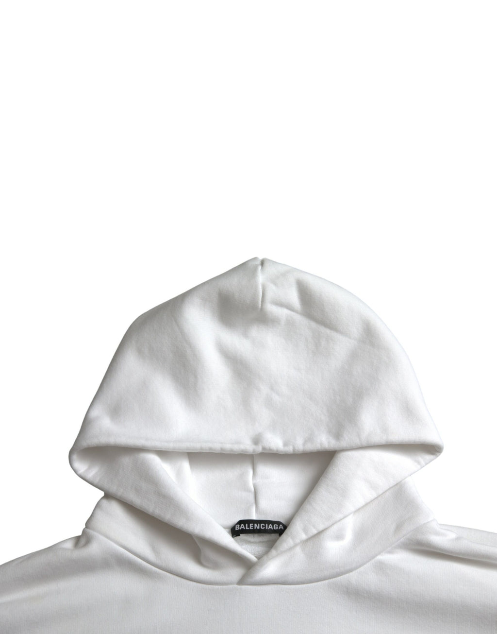 Balenciaga White Cotton Logo Hooded Pullover Sweatshirt Sweater - Ginchy