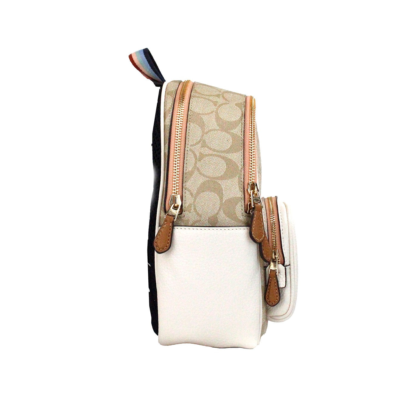 COACH Mini Court Signature Pear Motif Shoulder Backpack Bookbag Bag Chalk Taffy - Ginchy