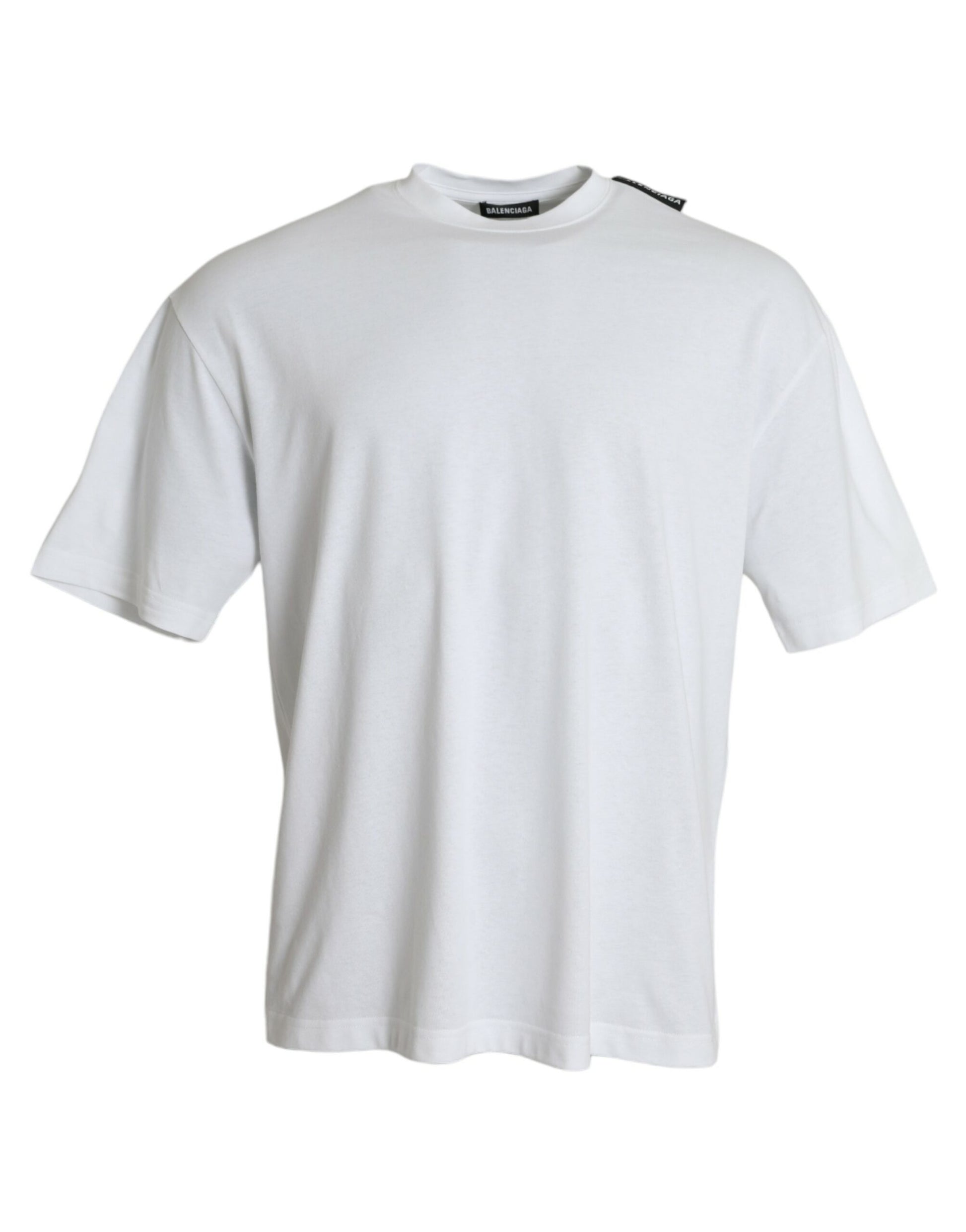 Balenciaga Off White Cotton Jersey Round Neck T-shirt - Ginchy