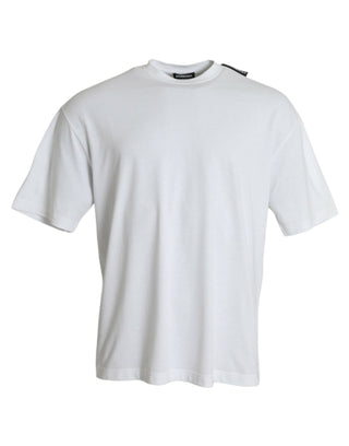 Balenciaga Off White Cotton Jersey Round Neck T-shirt - Ginchy