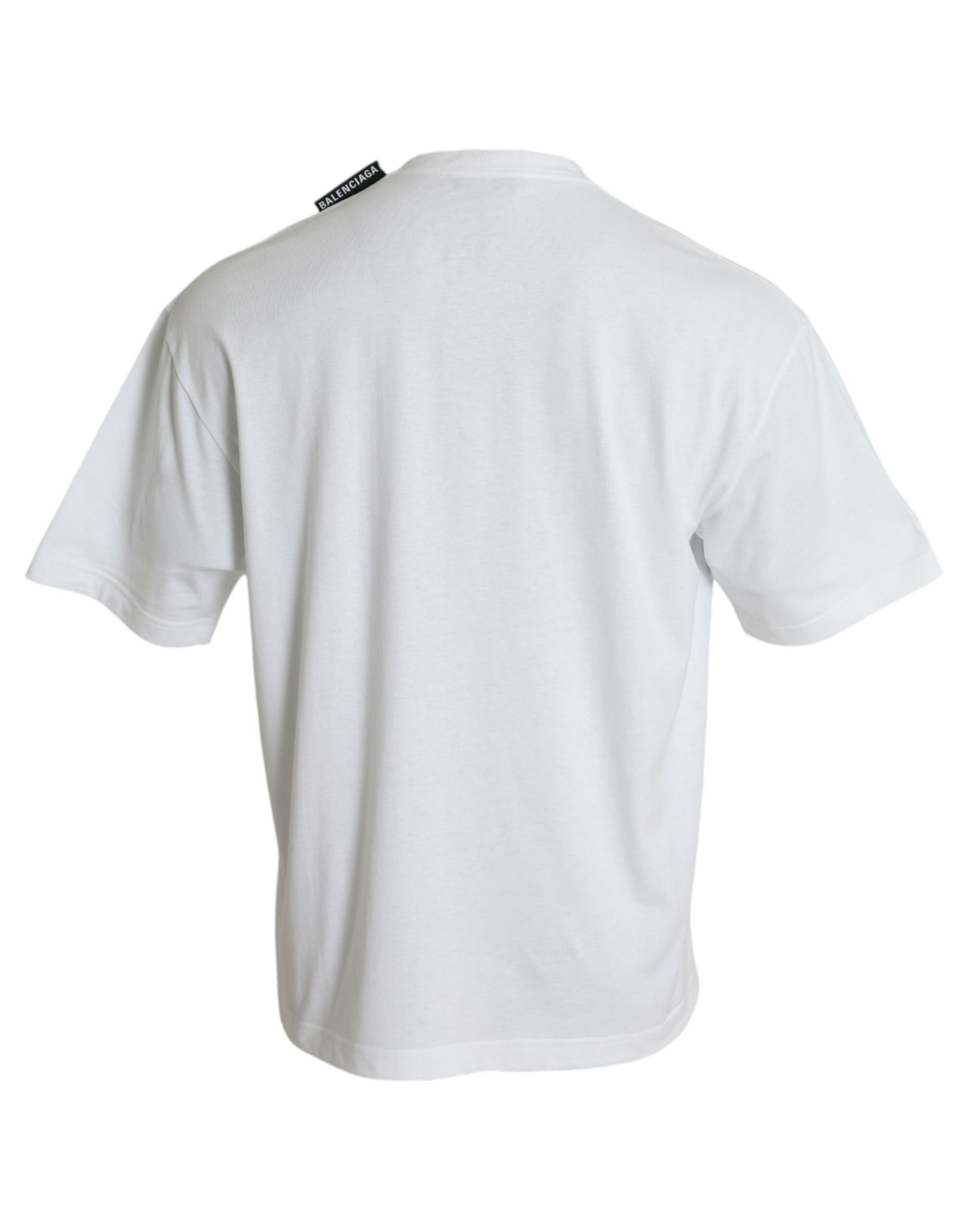 Balenciaga Off White Cotton Jersey Round Neck T-shirt - Ginchy