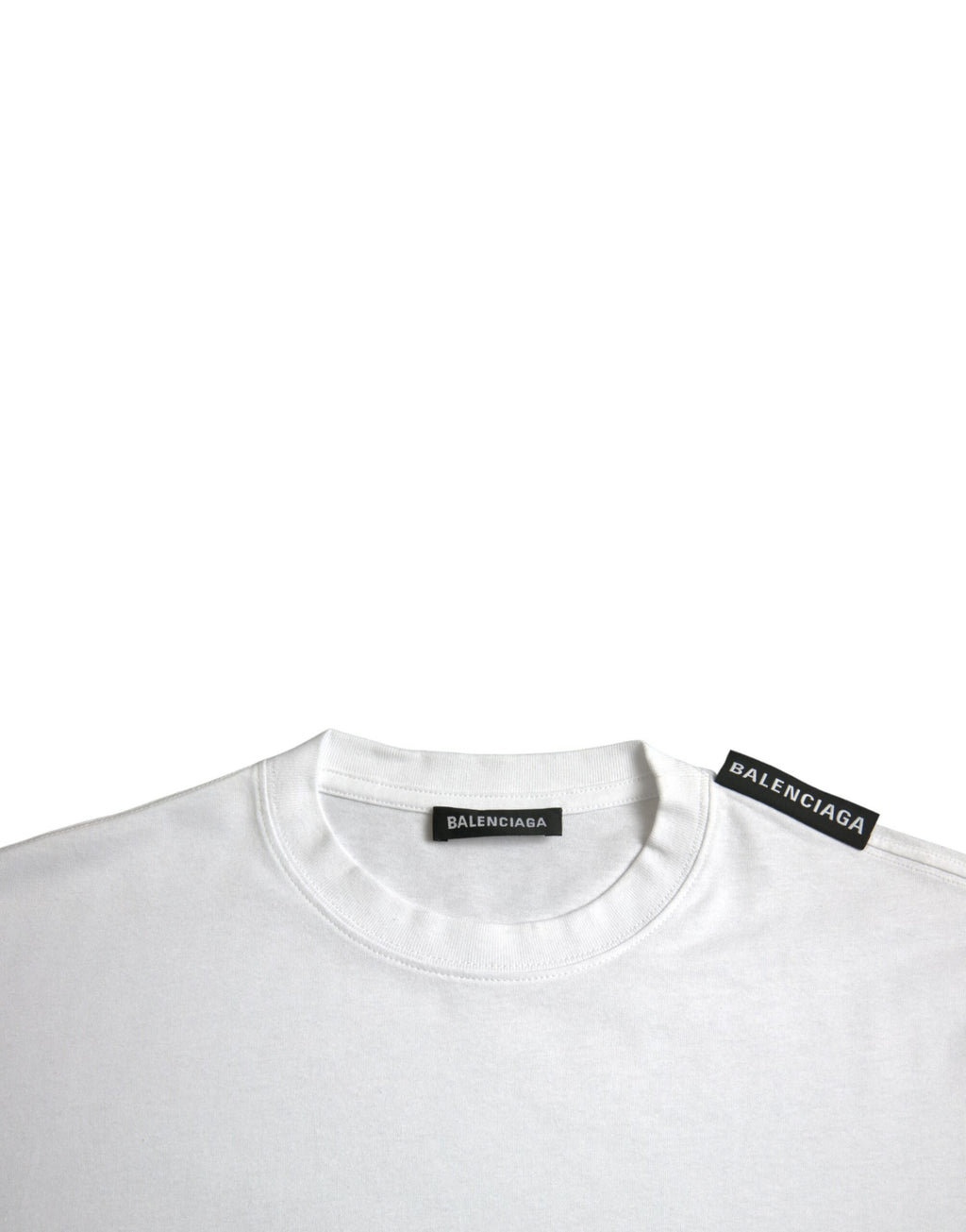 Balenciaga Off White Cotton Jersey Round Neck T-shirt - Ginchy