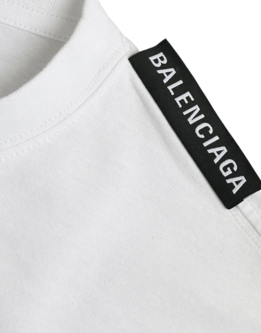 Balenciaga Off White Cotton Jersey Round Neck T-shirt - Ginchy
