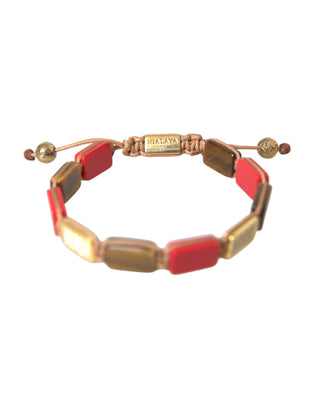 Nialaya CZ Tiger Eye Red Coral 925 Silver Men Bracelet - Ginchy
