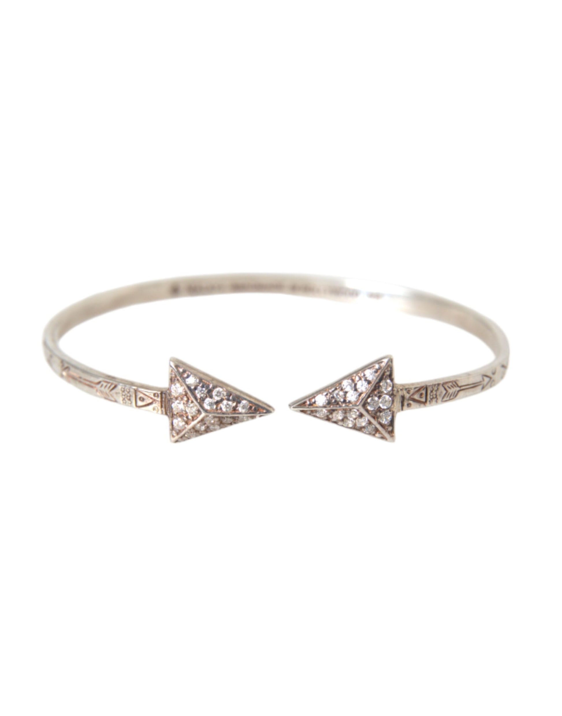 Nialaya Arrow Crystal 925 Silver Bangle Bracelet Women - Ginchy