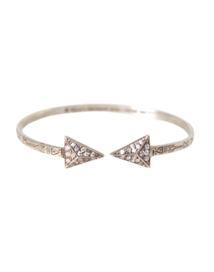 Nialaya Arrow Crystal 925 Silver Bangle Bracelet Women - Ginchy