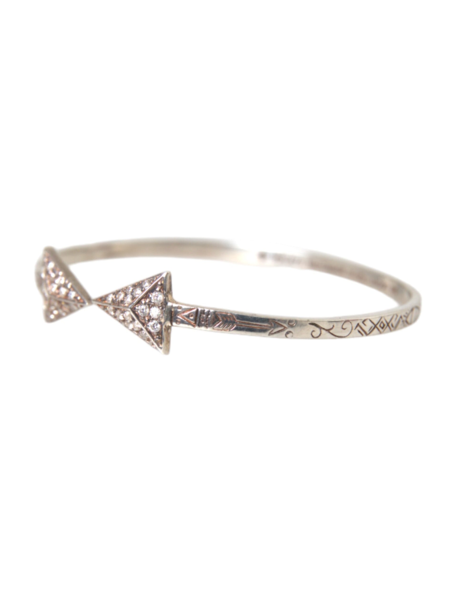 Nialaya Arrow Crystal 925 Silver Bangle Bracelet Women - Ginchy